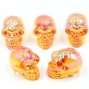 Mini statues de tête de mort en cristal de 2,5 cm, figurines de crâne transparentes en verre K9 galvanisé, accessoires de photographie colorés, décoration, 1 pièce - VALDIS™