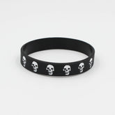 Bracelet de sport en caoutchouc et silicone, style décontracté, motif tête de mort, style hip-hop, squelette, pour homme et femme