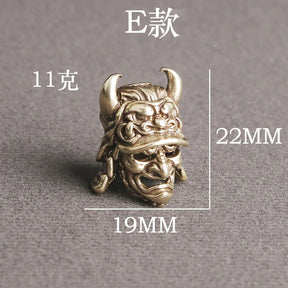 Casque de guerrier en laiton vintage Pirate DIY Couteau Perles Pendentif Vintage Couleur Outils d'extérieur Jaune Laiton Crâne Perles Paracord - VALDIS™
