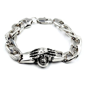 Bracelet tête de mort en perles pour homme, style rétro, punk, gothique, hip-hop, rock, moto, bijoux, cadeau
