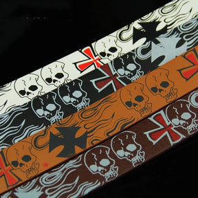 Ceinture en cuir PU style punk Y2K, motif tête de mort, style dessin animé, style japonais, assortie à tout