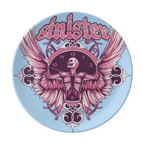 Assiette motif Crâne en céramique en grès, décoration traditionnelle d'Halloween avec imprimé de roses du sucre des morts, accessoire de décoration pour salle à manger - VALDIS™