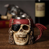 Chope à bière créative en acier inoxydable en forme de crâne, verre à thème d'Halloween, tasse unique en forme de tête de fantôme, verre décoratif élégant - VALDIS™