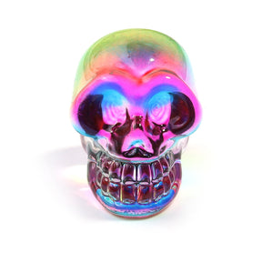 Mini statues de tête de mort en cristal de 2,5 cm, figurines de crâne transparentes en verre galvanisé coloré, accessoires de photographie, décoration, 1 pièce - VALDIS™