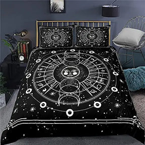 Parure de lit avec housse de couette et taie d'oreiller en polyester, rose et squelette, motif tête de mort pour enfant, garçon, adolescent, king size et queen size - VALDIS™