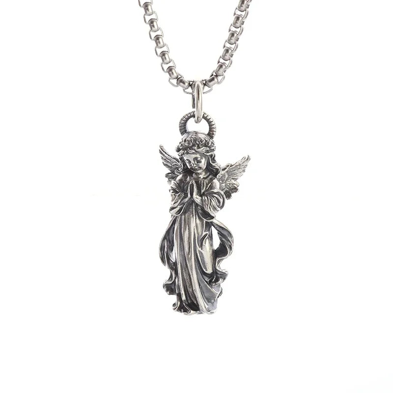 Collier gothique avec tête de mort et croix de Jésus, bijou catholique pour homme, collier amulette religieux punk